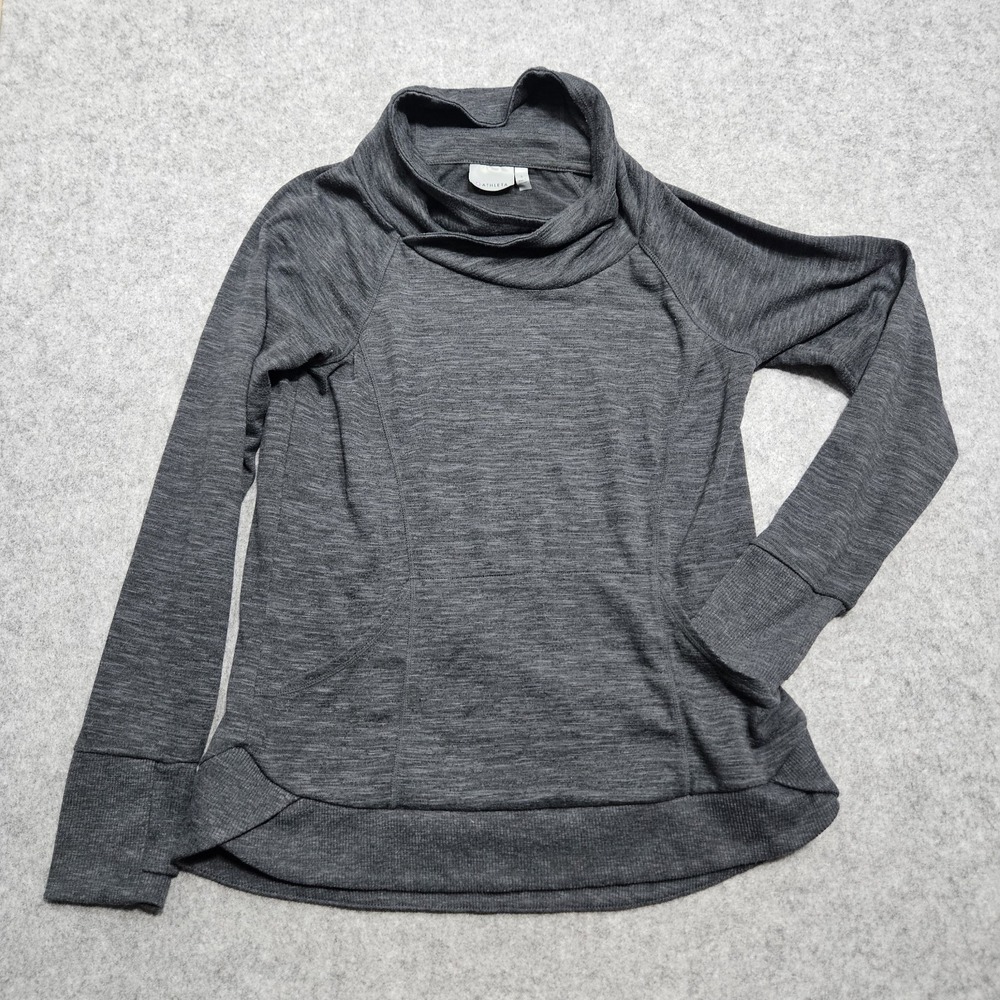 Athleta Gray Funnel Neck Long‎ Sleeve Pullover Cozy Womens Athleisure Small